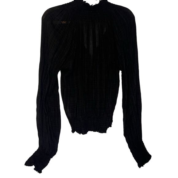 Free People Black Long Sleeve Flowy Top S - Picture 3 of 3